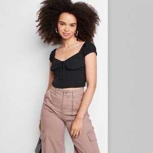 Wild fable cap-sleeved sweetheart top, size small